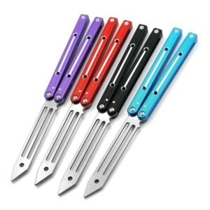V4 Butterfly 6061 Aluminum Bright Slot Training Balisong Knife,Vlindermes trainer