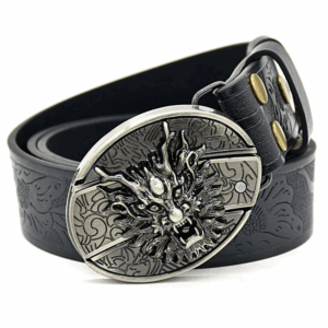 Belt buckle pocket knife - dragon head knife buckle embossed black, belt buckle with knife,Belt Knife