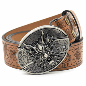 Belt buckle pocket knife - dragon head knife buckle embossed brown, belt buckle with knife,Belt Knife